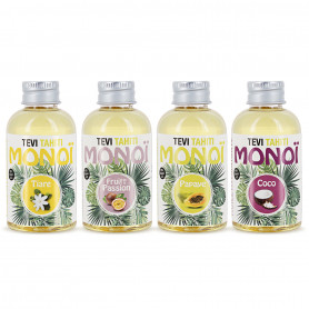 Pacote Monoi Tevi Tahiti 4 fragrâncias de 60ml