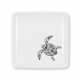 Assiette carré mélanine tatoo polynésien tortue 17 cm