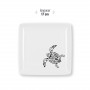 Assiette carré mélanine tatoo polynésien tortue 17 cm