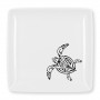 Assiette carré mélamine tatoo polynésien tortue 24.5 cm