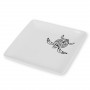 Assiette carré mélamine tatoo polynésien tortue 24.5 cm