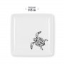Assiette carré mélamine tatoo polynésien tortue 24.5 cm