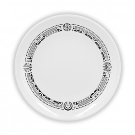 Assiette ronde mélamine tatoo polynésien 4 éléments 20 cm