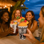 Glass melamine Polynesian tatoo tiki frieze