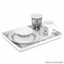 Assiette ronde mélamine tatoo polynésien 4 éléments 25 cm