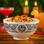 Set of 4 Polynesian tatoo and flag melamine bowls