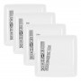 Set of 4 square melamine plates Polynesian tatoo UNU 24.5 cm