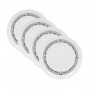 Set of 4 Polynesian tatoo melamine round plates 4 pieces 20 cm