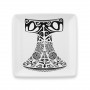 Quadratischer Melaminteller mit polynesischem Tattoo-Motiv „Penu“, 17 cm