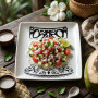 Square plate Polynesian tatoo melamine Hourglass 17 cm