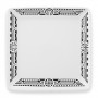 Plato cuadrado melamina tatoo polinesio 4 elementos 24,5 cm