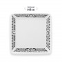 Assiette carré mélamine tatoo polynésien 4 éléments 24.5 cm