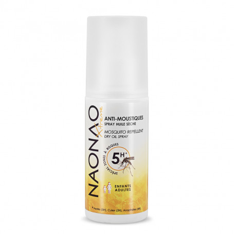 Repellente per zanzare NaoNao Xtreme, olio secco, 100 ml