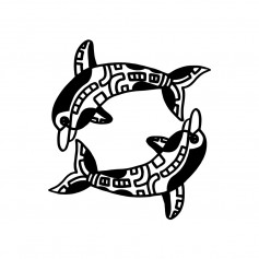 Mini tatoo polynesien éphémère Dauphins