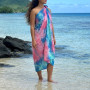 Pareo del Mercato di Papeete Rosa e Blu Tartaruga