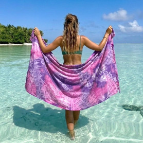 Papeete Market Pareo Pink and Purple Island Weaving