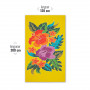 Pareo Grande Amarelo Sol com Hibisco Pintado à Mão