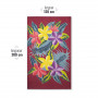 Large Hand-Painted Burgundy Frangipani Pareo