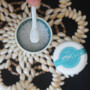 Pure Bora Bora sea salt in a ceramic jar