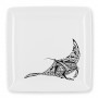 Assiette carré mélamine tatoo polynésien Raie Manta 24,5 cm