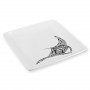 Assiette carré mélamine tatoo polynésien Raie Manta 24,5 cm