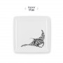 Polynesian Tattoo Manta Ray Square Melamine Plate, 17 cm