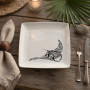 Assiette carré mélamine tatoo polynésien Raie Manta 17 cm